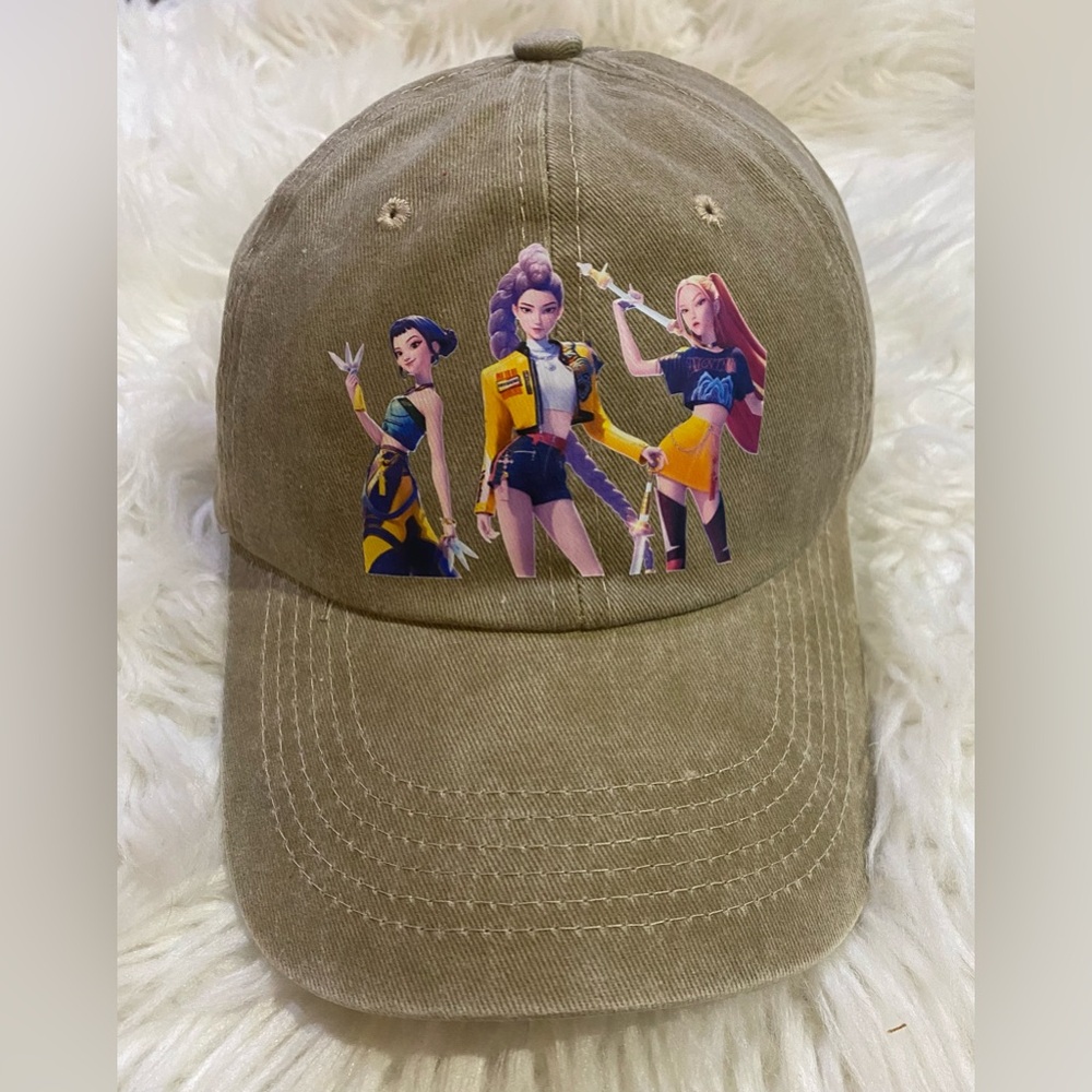 BRAND NEW WITH TAGS KPOP Demon Hunters Khaki Adjustable Cap – Kids & Adults